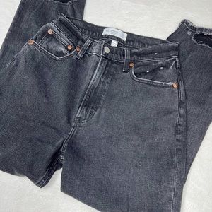 Abercrombie & Fitch Curve Love Ultra High Rise Ankle Straight Jean (distressed)